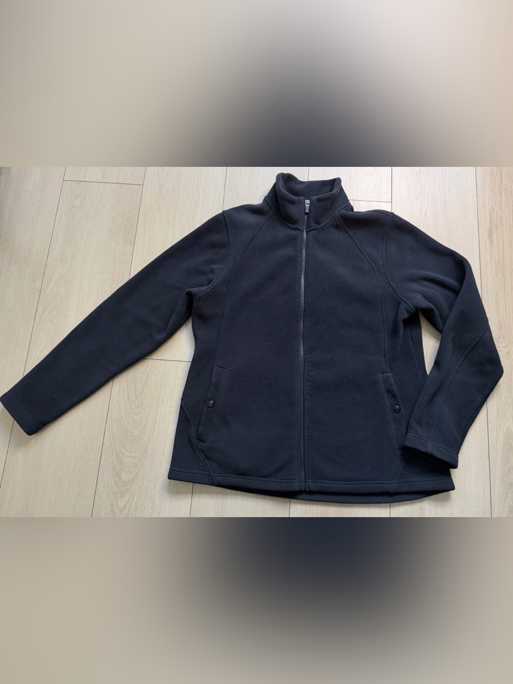 Lands' End Women's Black Full-Zip Fleece Jacket